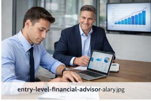 Entry-level financial advisor working with charts and notes