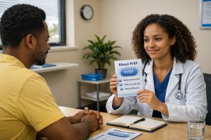 Healthcare provider discussing PrEP with a patient